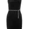 Black Velvet Diamante Mini Dress