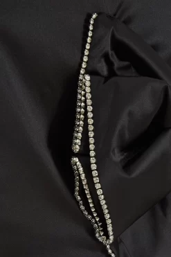 Black Satin Bow Mini Skirt -Women Clothing Sale 00100036177 ZS scaled