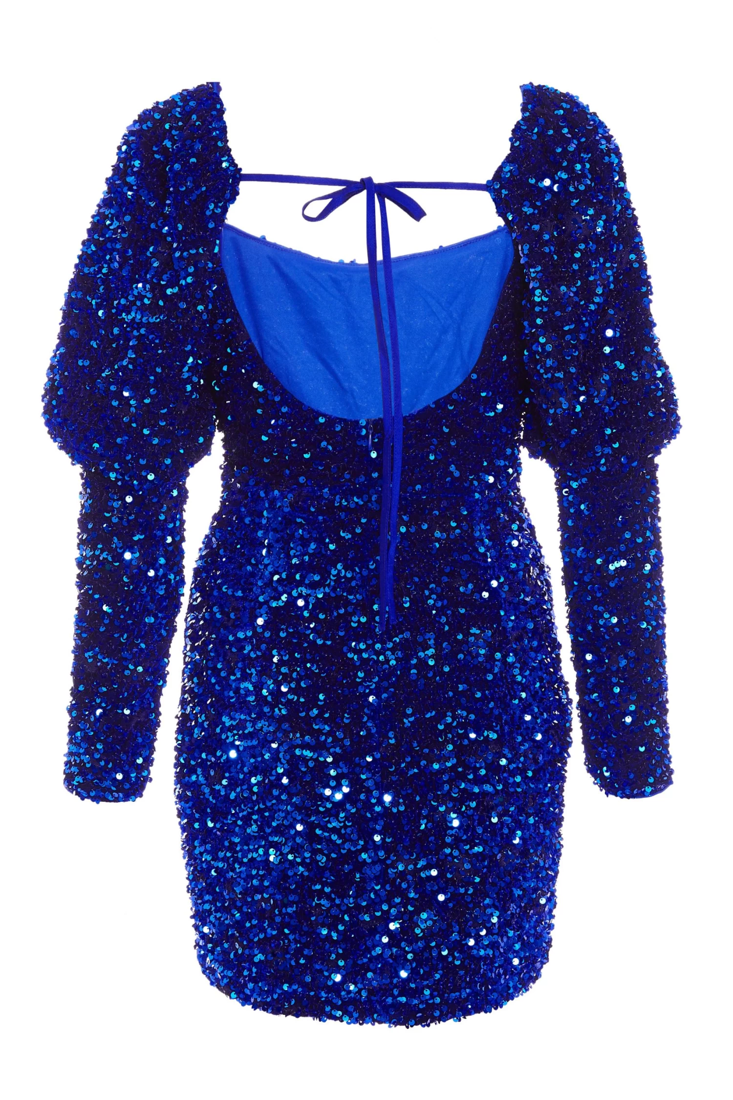Royal Blue Sequin Bodycon Mini Dress 5 Royal Blue Sequin Bodycon Mini Dress - Image 5