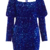 Royal Blue Sequin Bodycon Mini Dress