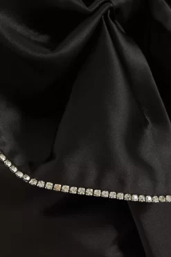 Black Satin Bow Midaxi Dress -Women Clothing Sale 00100036244 ZS scaled