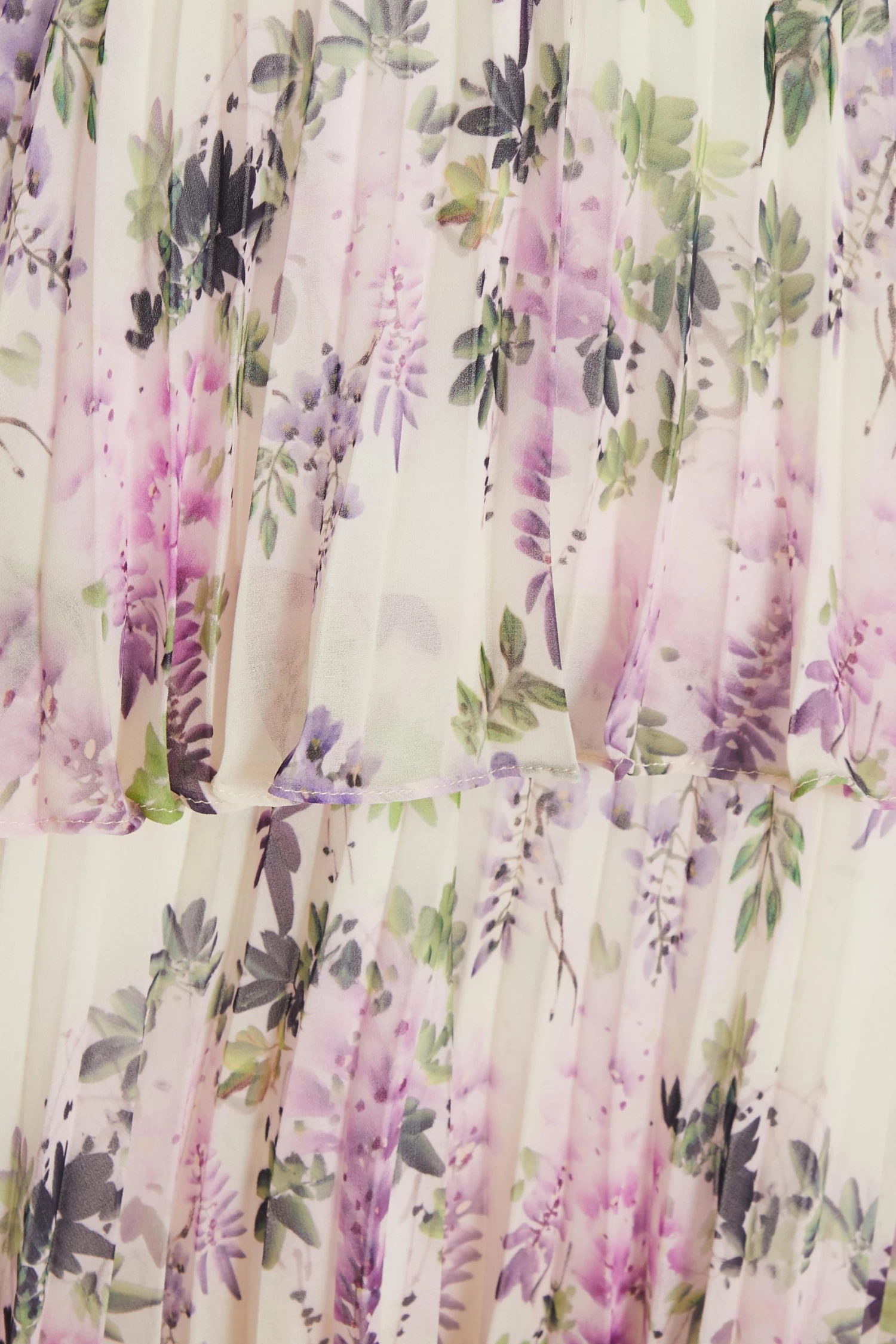 White Chiffon Floral Bardot Midi Dress 6 White Chiffon Floral Bardot Midi Dress - Image 6