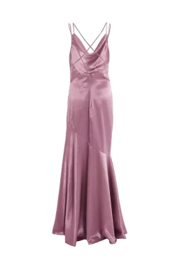 Pink Satin Cross Back Maxi Dress 10 Pink Satin Cross Back Maxi Dress -Women Clothing Sale 00100036347 ZB scaled