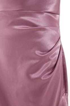 Pink Satin Cross Back Maxi Dress -Women Clothing Sale 00100036347 ZS