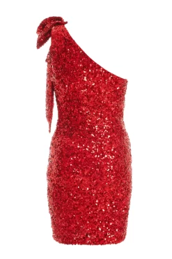 Red Sequin Bow Bodycon Mini Dress 10 Red Sequin Bow Bodycon Mini Dress -Women Clothing Sale 00100036356 ZB scaled