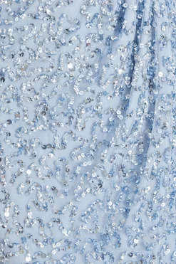 Light Blue Sequin Batwing Maxi Dress -Women Clothing Sale 00100036357 ZS scaled