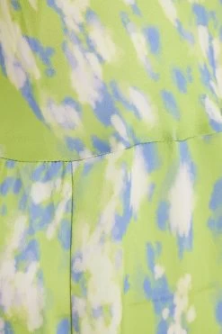 Lime Satin Marble Print Maxi Dress 11 Lime Satin Marble Print Maxi Dress -Women Clothing Sale 00100036444 ZS