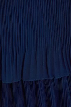 Navy Bardot Pleated Midaxi Dress 11 Navy Bardot Pleated Midaxi Dress -Women Clothing Sale 00100036451 ZS