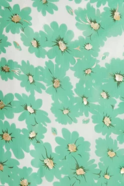 Green Chiffon Floral Wrap Midi Dress -Women Clothing Sale 00100036458 ZS scaled