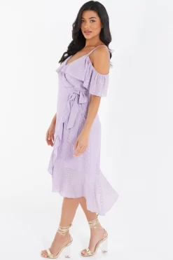 Lilac Chiffon Foil Midi Dress 9 Lilac Chiffon Foil Midi Dress -Women Clothing Sale 00100036461 XS scaled
