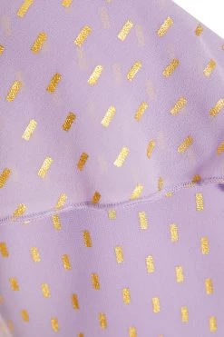 Lilac Chiffon Foil Midi Dress -Women Clothing Sale 00100036461 ZS