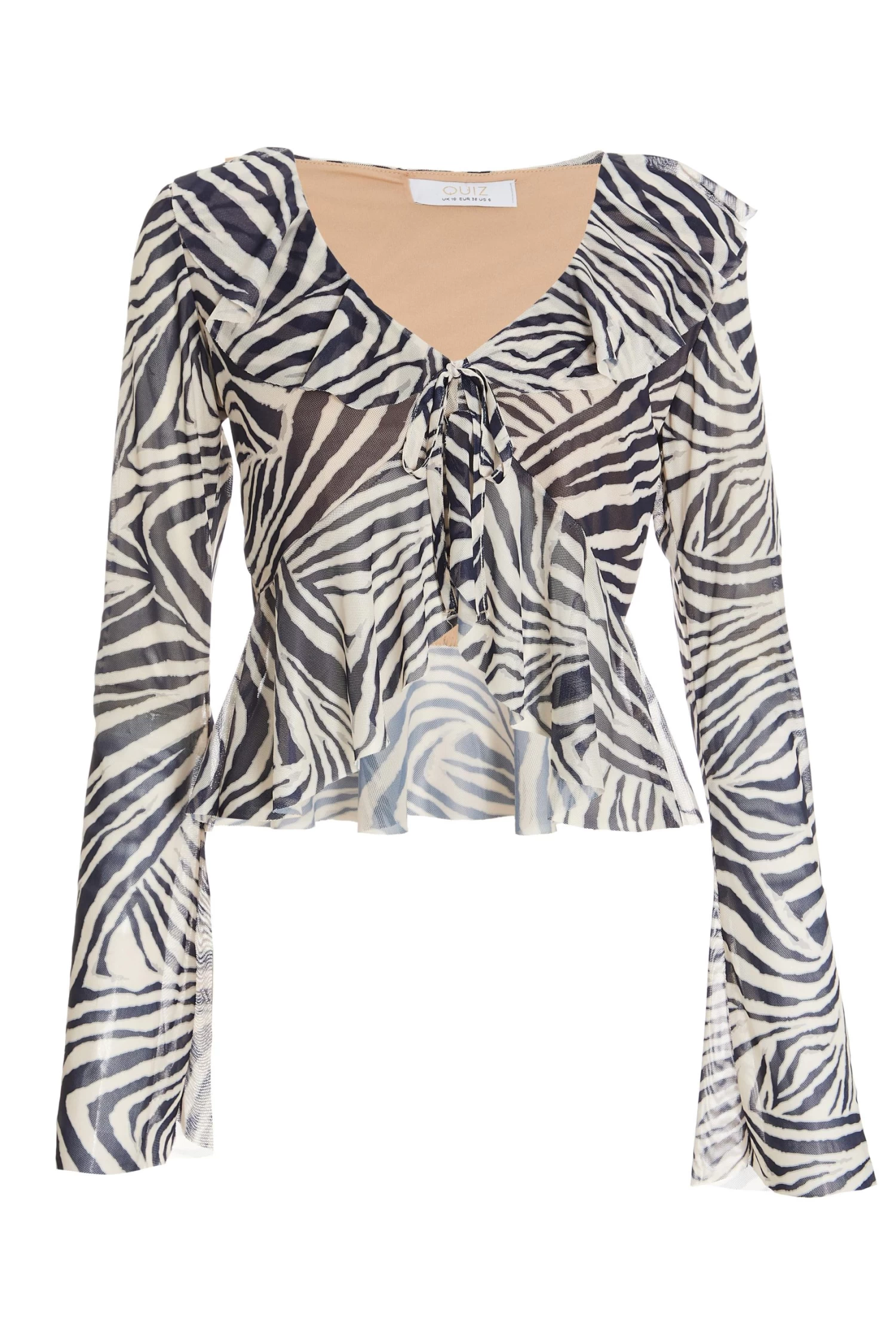 Stone Zebra Print Mesh Top 1 Stone Zebra Print Mesh Top