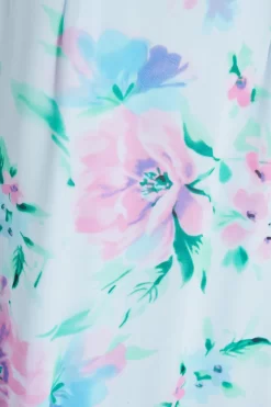 Light Blue Chiffon Floral Midaxi Dress -Women Clothing Sale 00100036504 ZS scaled