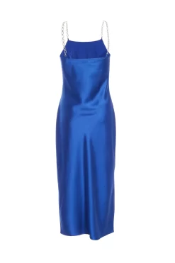 Blue Satin Diamante Midi Dress 10 Blue Satin Diamante Midi Dress -Women Clothing Sale 00100036531 ZB scaled