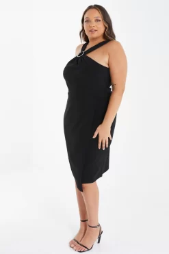 Curve Black Wrap Diamante Midi Dress -Women Clothing Sale 00100036596 XS scaled