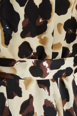 Stone Animal Print Satin Shirt Dress 11 Stone Animal Print Satin Shirt Dress -Women Clothing Sale 00100036636 ZS