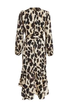 Stone Animal Print Satin Midi Dress 10 Stone Animal Print Satin Midi Dress -Women Clothing Sale 00100036637 ZB