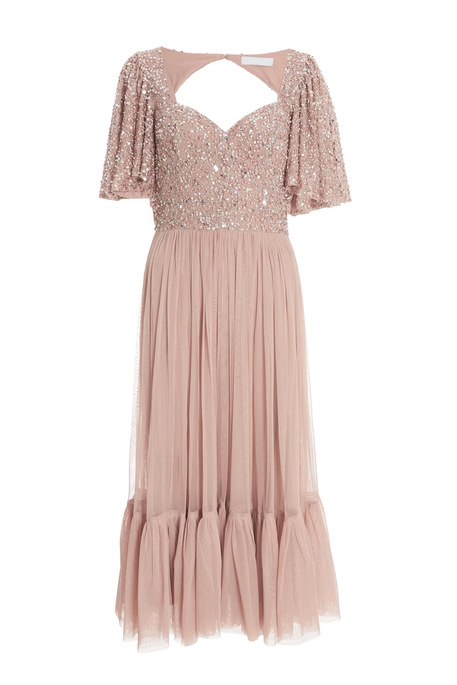 Rose Gold Sequin Midi Dress 1 Rose Gold Sequin Midi Dress
