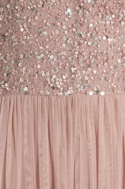 Rose Gold Sequin Midi Dress -Women Clothing Sale 00100036639 ZS scaled