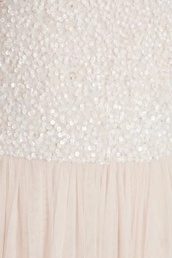 Champagne Sequin One Shoulder Maxi Dress -Women Clothing Sale 00100036643 ZS