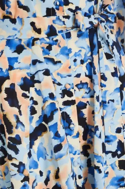 Blue Smudge Print Mini Shirt Dress 11 Blue Smudge Print Mini Shirt Dress -Women Clothing Sale 00100036686 ZS scaled