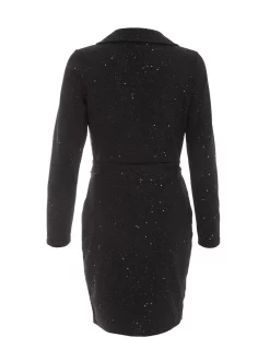 Black Glitter Tuxedo Mini Dress 10 Black Glitter Tuxedo Mini Dress -Women Clothing Sale 00100036703 ZB scaled