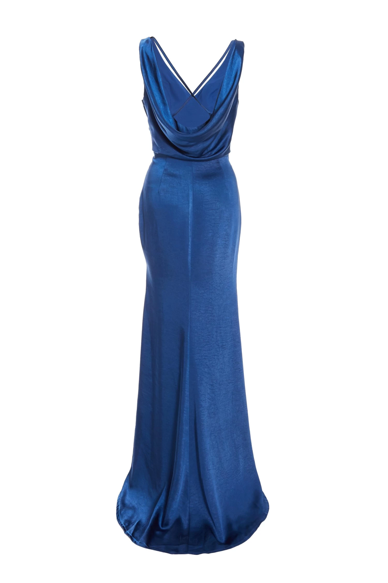 Navy Satin Maxi Dress 5 Navy Satin Maxi Dress - Image 5