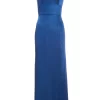 Navy Satin Maxi Dress