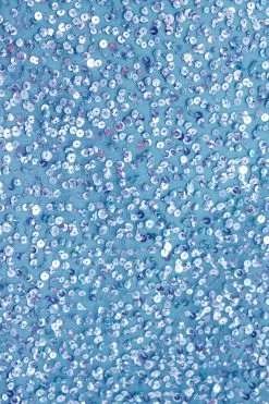 Blue Sequin Halter Neck Fishtail Maxi Dress -Women Clothing Sale 00100036823 ZS