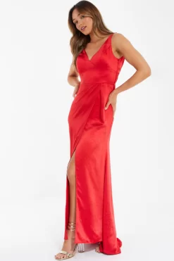 Red Satin Maxi Dress 9 Red Satin Maxi Dress -Women Clothing Sale 00100036826 XS scaled