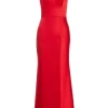 Red Satin Maxi Dress