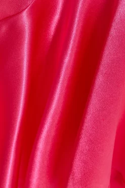 Pink Satin Ruffle Maxi Dress -Women Clothing Sale 00100036828 ZS scaled