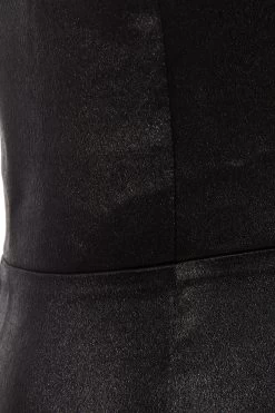 Black Satin Ruffle Maxi Dress -Women Clothing Sale 00100036829 ZS