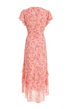 Pink Chiffon Paisley Print Maxi Dress -Women Clothing Sale 00100036833 ZB scaled