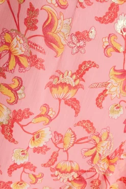 Pink Chiffon Paisley Print Maxi Dress -Women Clothing Sale 00100036833 ZS scaled