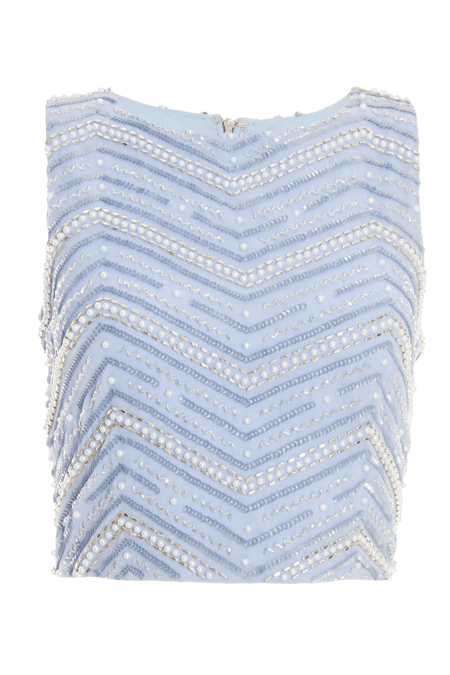 Blue Beaded Crop Top 1 Blue Beaded Crop Top