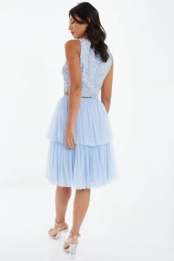 Blue Tulle Skater Skirt -Women Clothing Sale 00100036840 XB
