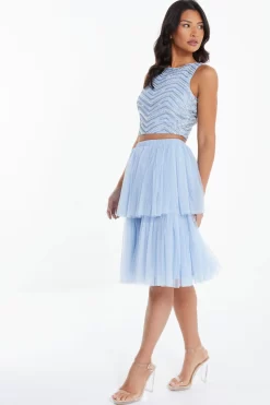Blue Tulle Skater Skirt -Women Clothing Sale 00100036840 XS scaled