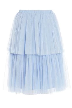Blue Tulle Skater Skirt -Women Clothing Sale 00100036840 ZB