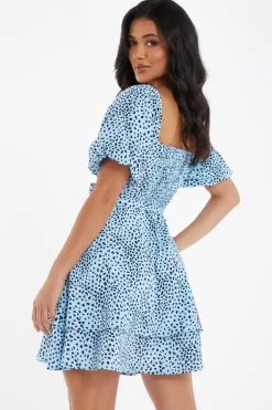 Blue Animal Print Skater Dress 8 Blue Animal Print Skater Dress -Women Clothing Sale 00100036863 XB scaled