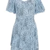 Blue Animal Print Skater Dress