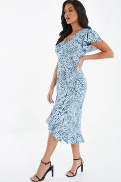 Blue Animal Print Frill Sleeve Midi Dress 9 Blue Animal Print Frill Sleeve Midi Dress -Women Clothing Sale 00100036864 XS scaled