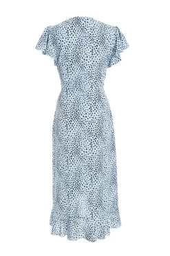 Blue Animal Print Frill Sleeve Midi Dress 10 Blue Animal Print Frill Sleeve Midi Dress -Women Clothing Sale 00100036864 ZB scaled