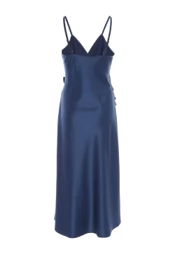 Navy Satin Wrap Floral Midi Dress 10 Navy Satin Wrap Floral Midi Dress -Women Clothing Sale 00100036916 ZB scaled