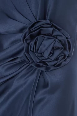 Navy Satin Wrap Floral Midi Dress 11 Navy Satin Wrap Floral Midi Dress -Women Clothing Sale 00100036916 ZS scaled