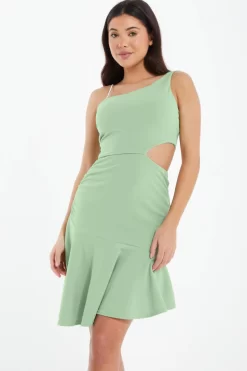 Sage Diamante One Shoulder Mini Dress 9 Sage Diamante One Shoulder Mini Dress -Women Clothing Sale 00100036924 XM scaled