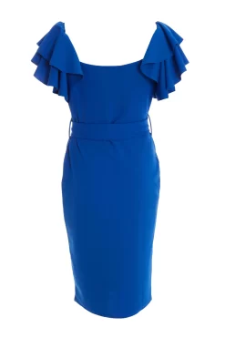 Royal Blue Frill Bodycon Midi Dress 10 Royal Blue Frill Bodycon Midi Dress -Women Clothing Sale 00100036925 ZB scaled