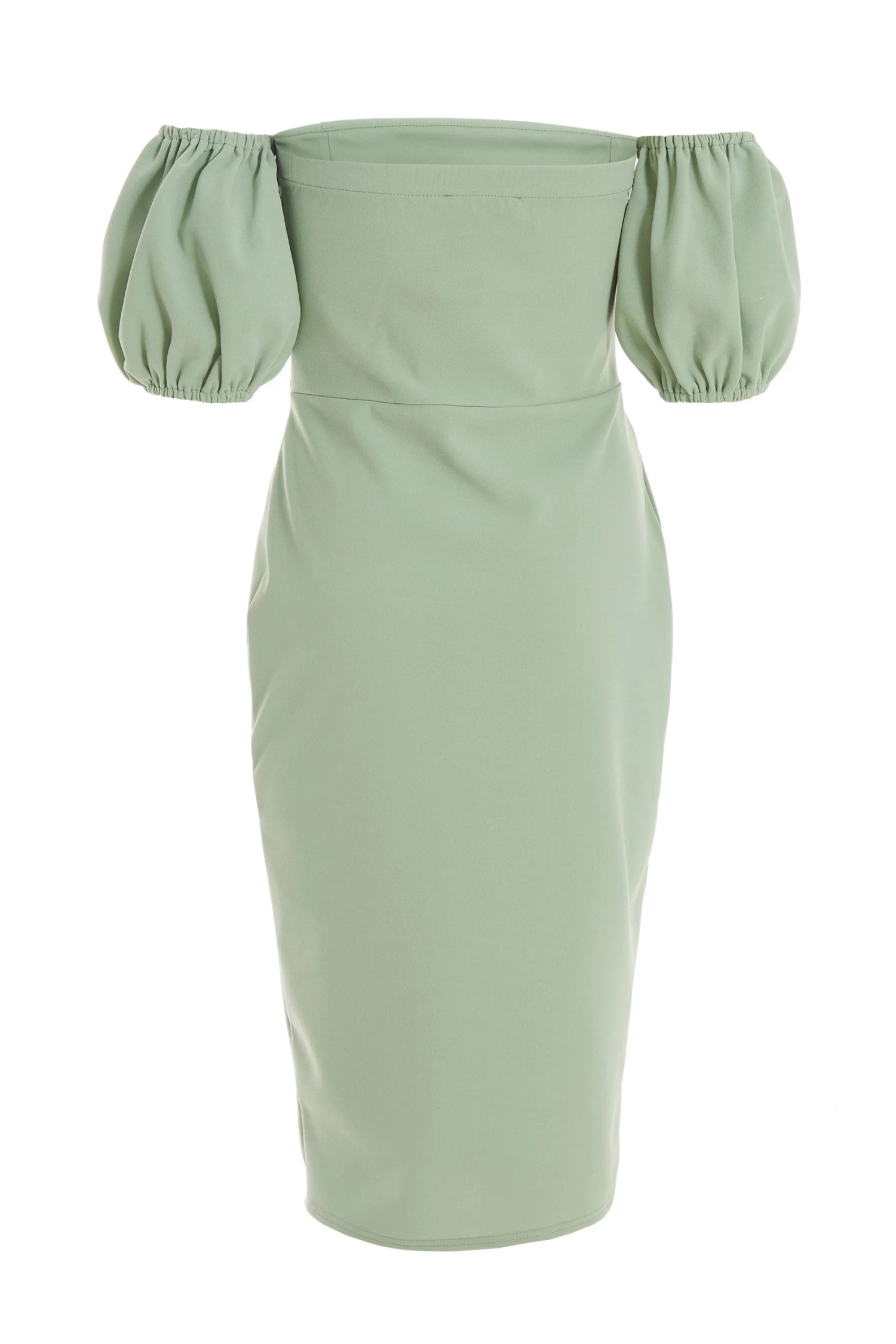 Sage Bardot Bodycon Midi Dress 5 Sage Bardot Bodycon Midi Dress - Image 5