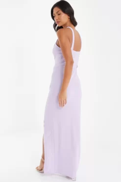 Lilac Halter Neck Diamante Maxi Dress -Women Clothing Sale 00100036944 XB scaled