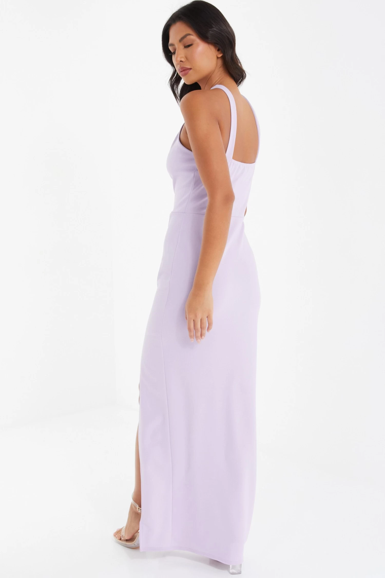 Lilac Halter Neck Diamante Maxi Dress 3 Lilac Halter Neck Diamante Maxi Dress - Image 3